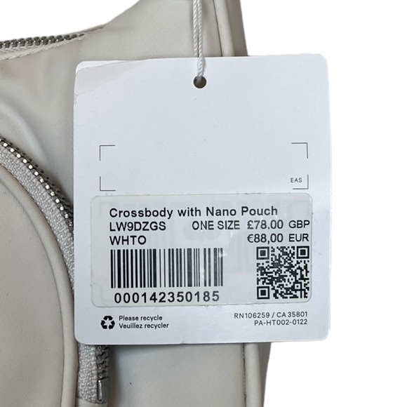 HP⭐️ NWT lululemon Crossbody with Nano Pouch Purse Bag Clutch in White Opal - Picture 4 of 11